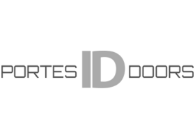 Logo Portes IDoors en gris, avec « ID » mis en évidence, fabricant de portes intérieures.